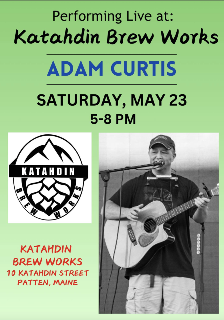 flyer for a musician hosted at Katahdin Brew Works